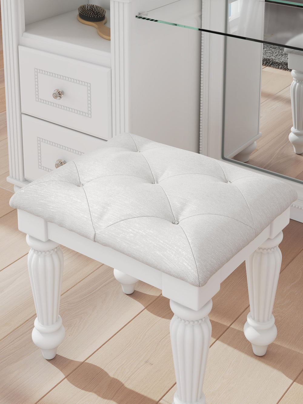 Kozlani Vanity Stool - White (6)