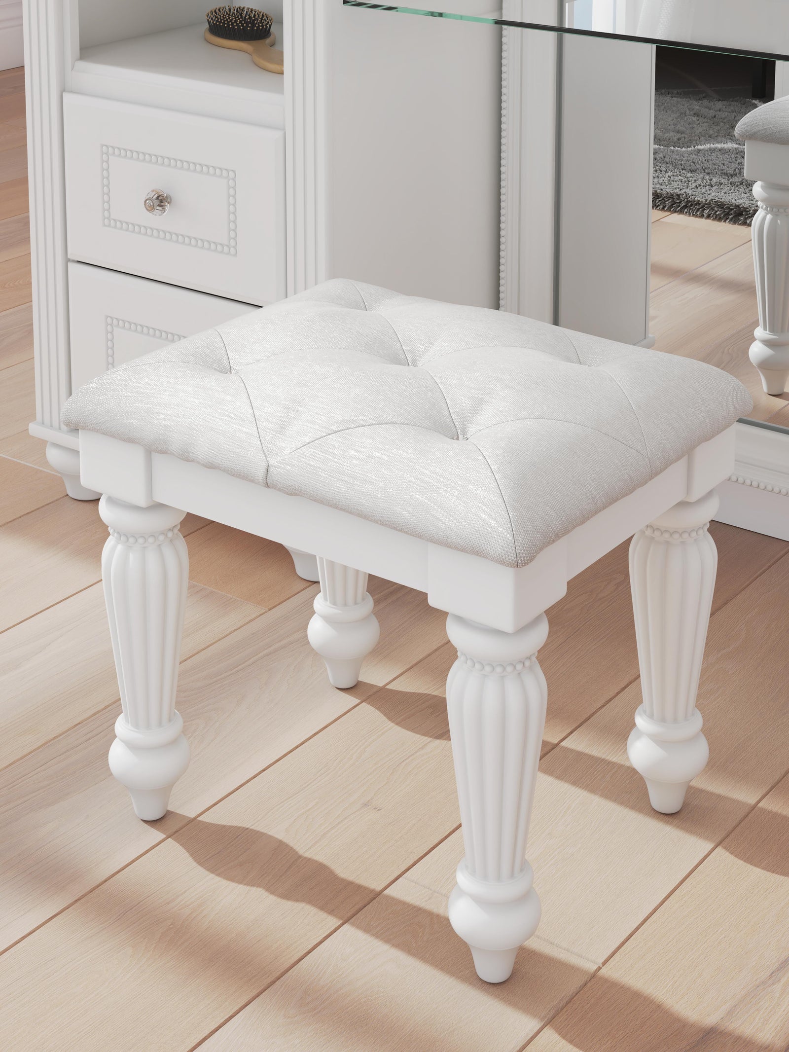 Kozlani Vanity Stool - White (2)
