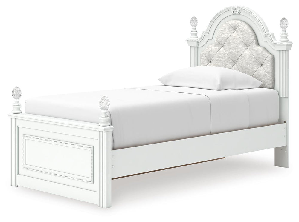 Kozlani Twin Upholstered Panel Storage Bed - White (6)