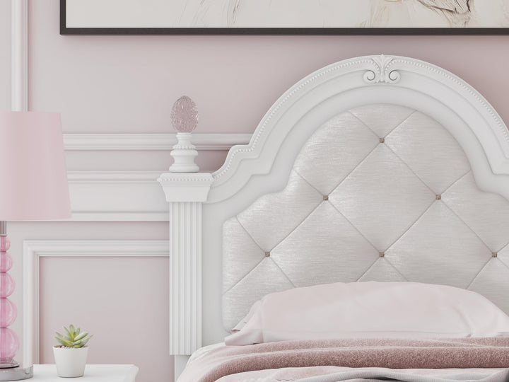 Kozlani Twin Upholstered Panel Storage Bed - White (10)
