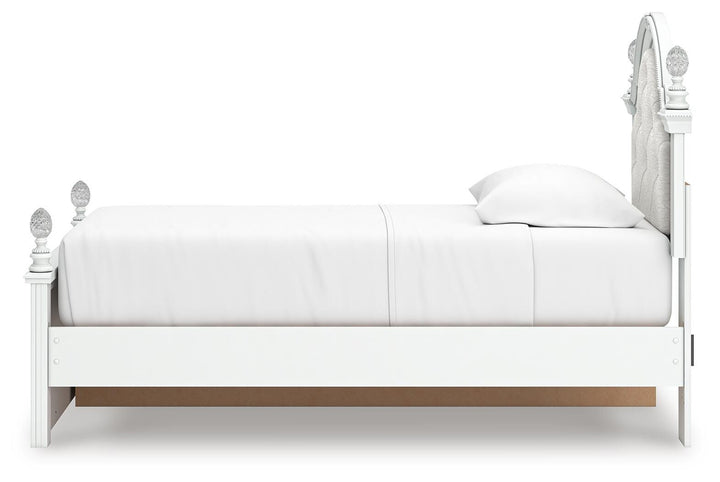 Kozlani Twin Upholstered Panel Storage Bed - White (9)
