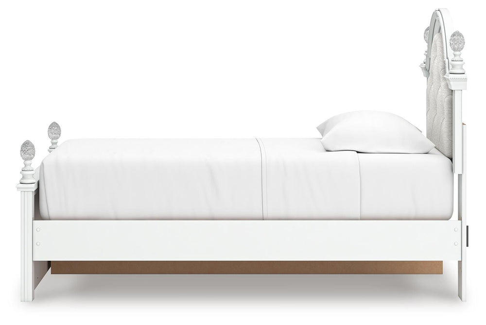 Kozlani Twin Upholstered Panel Storage Bed - White (9)