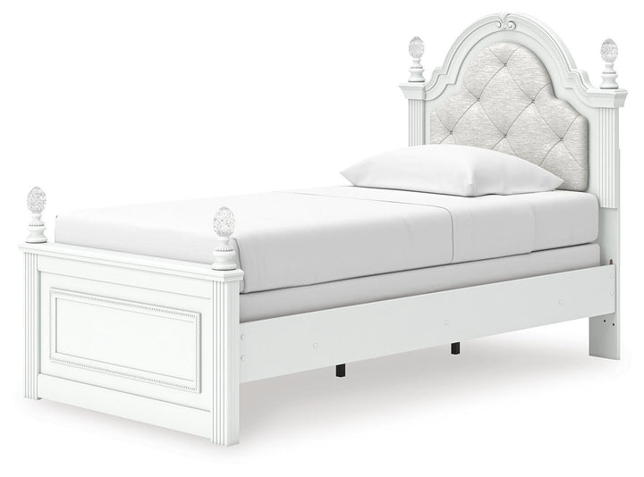 Kozlani Twin Upholstered Panel Bed - White (5)