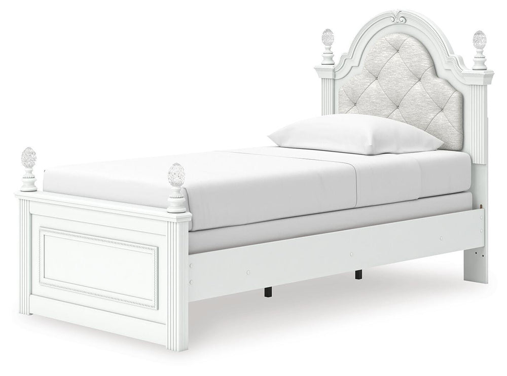 Kozlani Twin Upholstered Panel Bed - White (5)