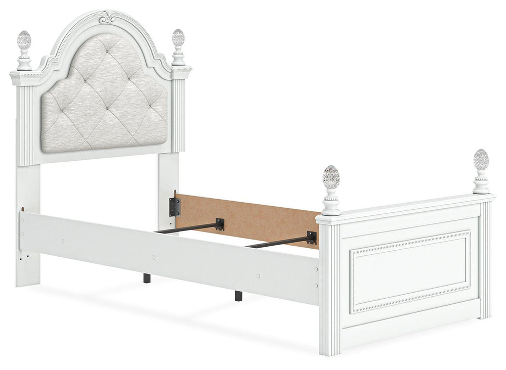 Kozlani Twin Upholstered Panel Bed - White (3)