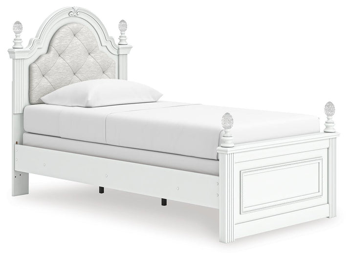Kozlani Twin Upholstered Panel Bed - White (1)