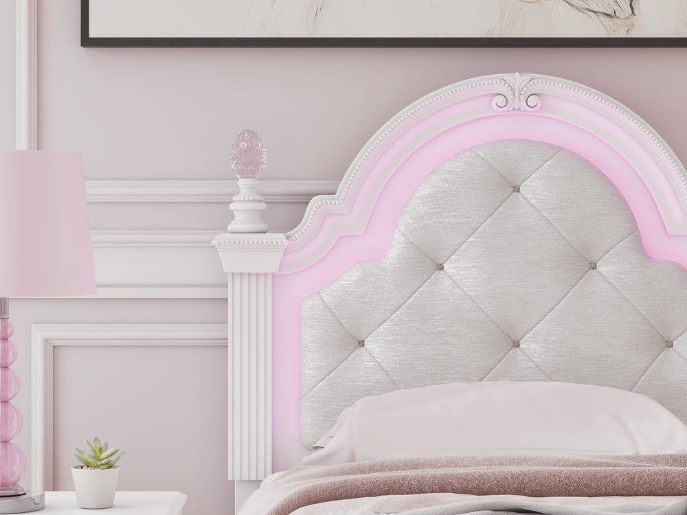 Kozlani Twin Upholstered Panel Bed - White (12)