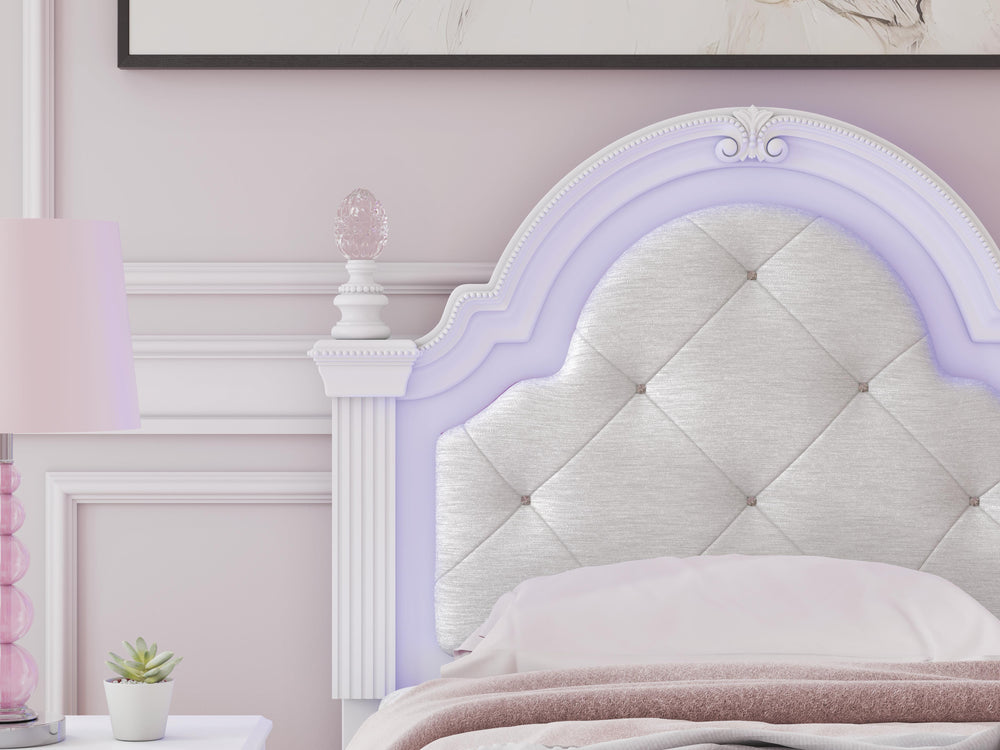 Kozlani Twin Upholstered Panel Bed - White (10)