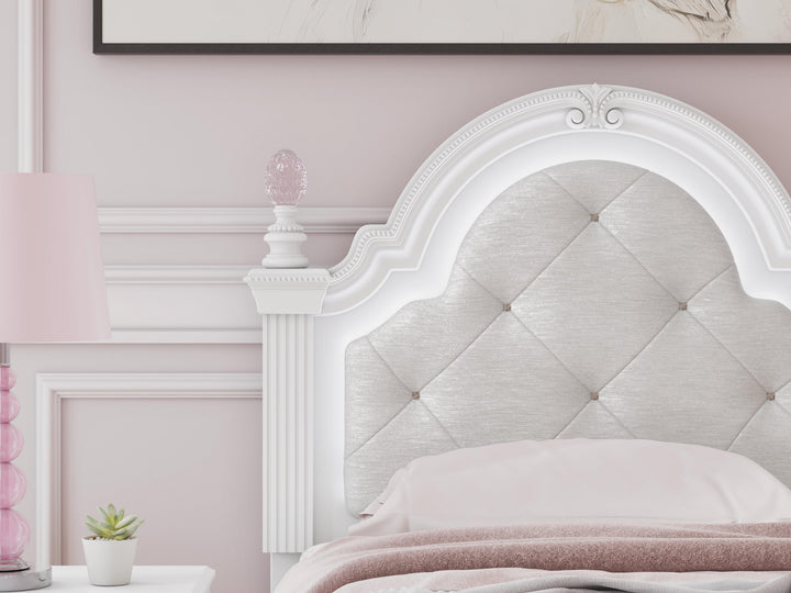 Kozlani Twin Upholstered Panel Bed - White (11)