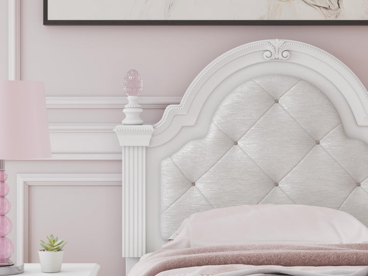 Kozlani Twin Upholstered Panel Bed - White (9)