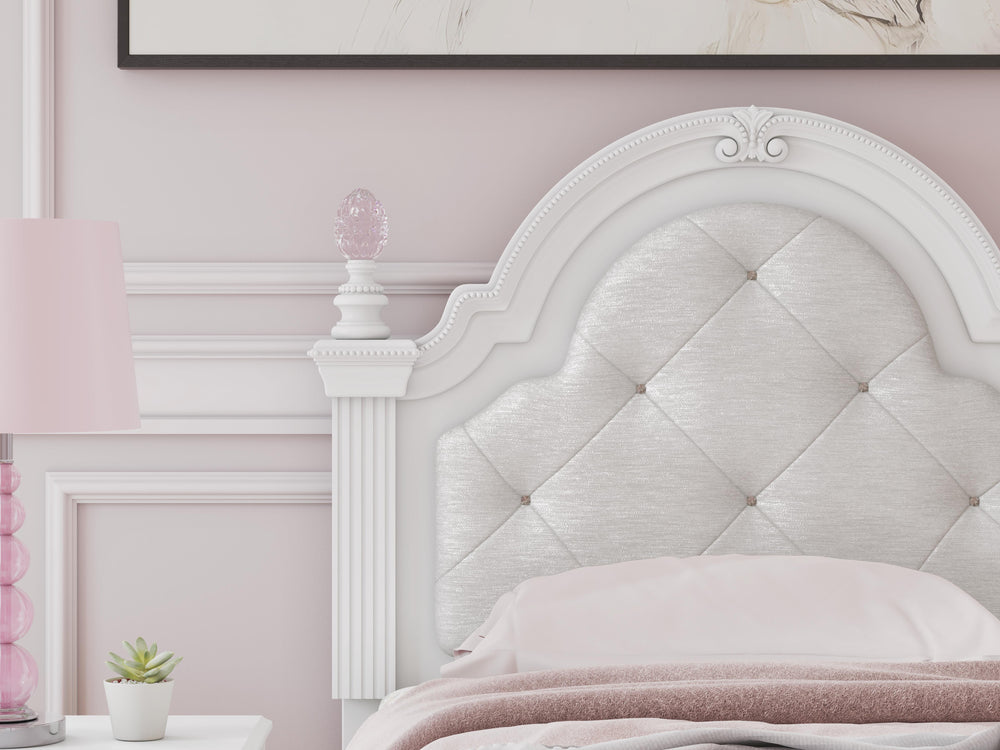 Kozlani Twin Upholstered Panel Bed - White (9)