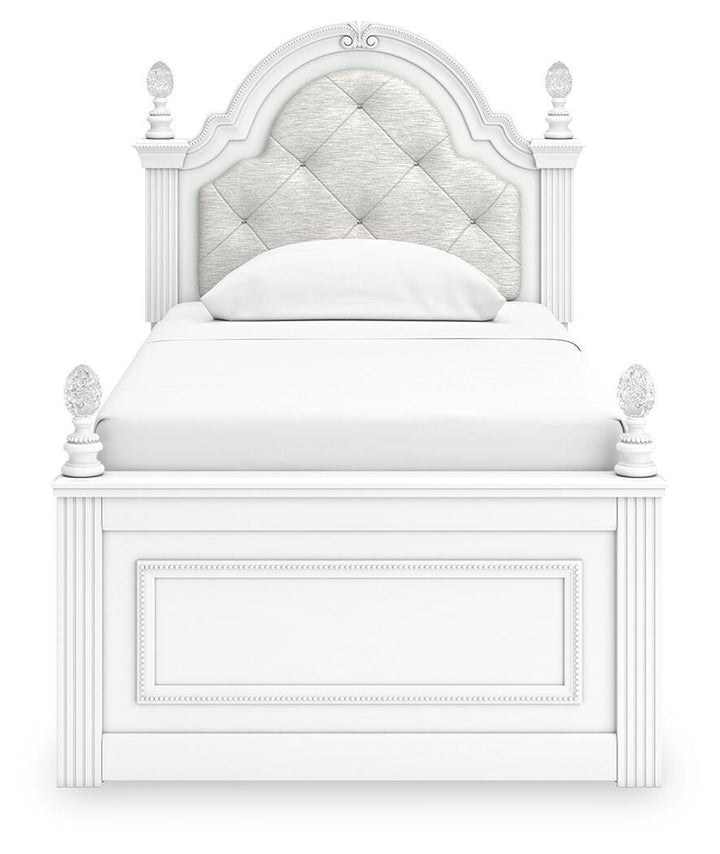 Kozlani Twin Upholstered Panel Bed - White (4)