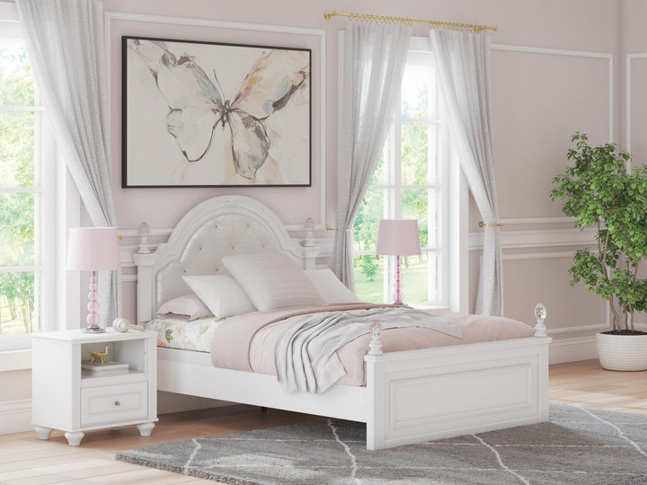 Kozlani Full Upholstered Panel Bed - White (2)