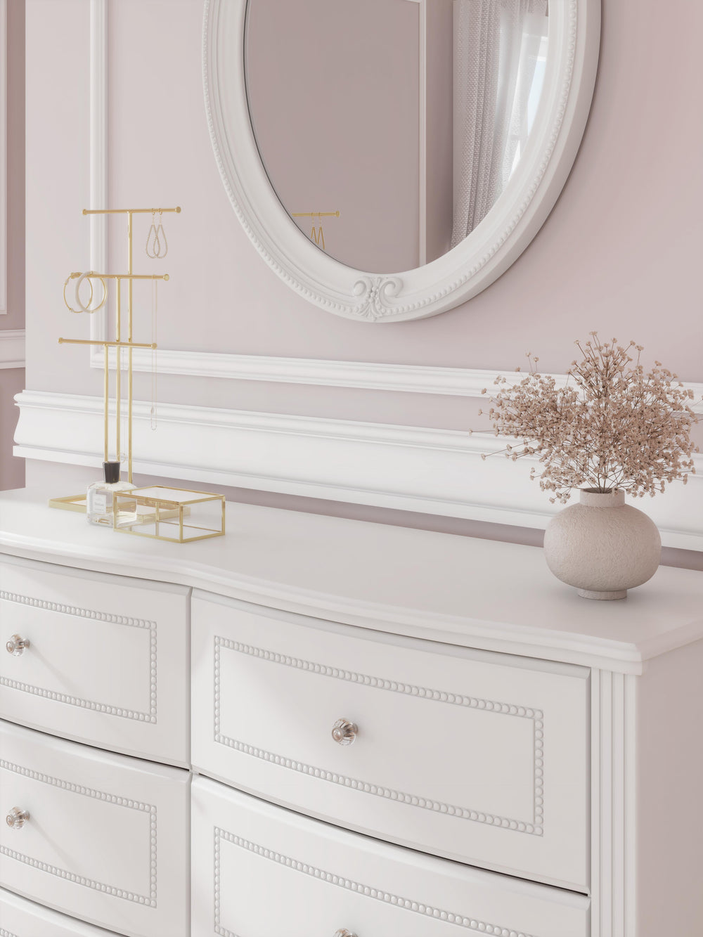 Kozlani Dresser and Mirror - White (4)