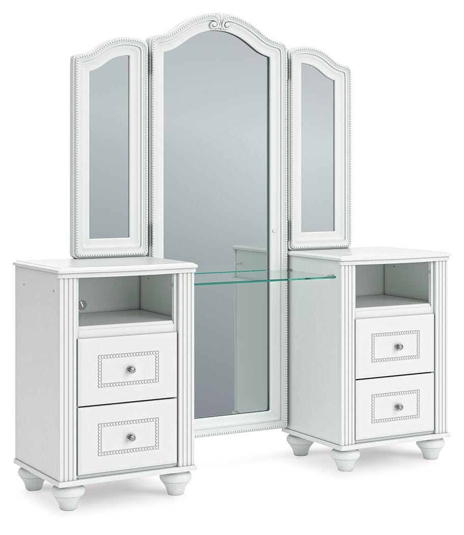 Kozlani Vanity with Mirror - White (1)