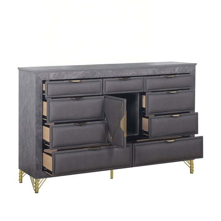 Symmetry 10 Drawer Dresser-Charcoal
