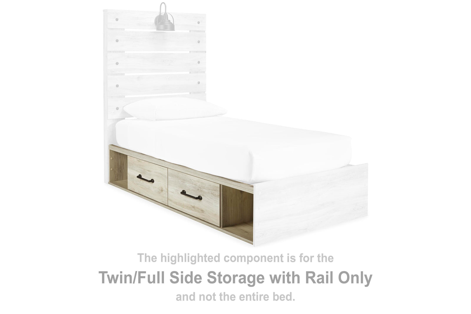 Cambeck Twin/Full Side Storage with Rail - Beige (2)