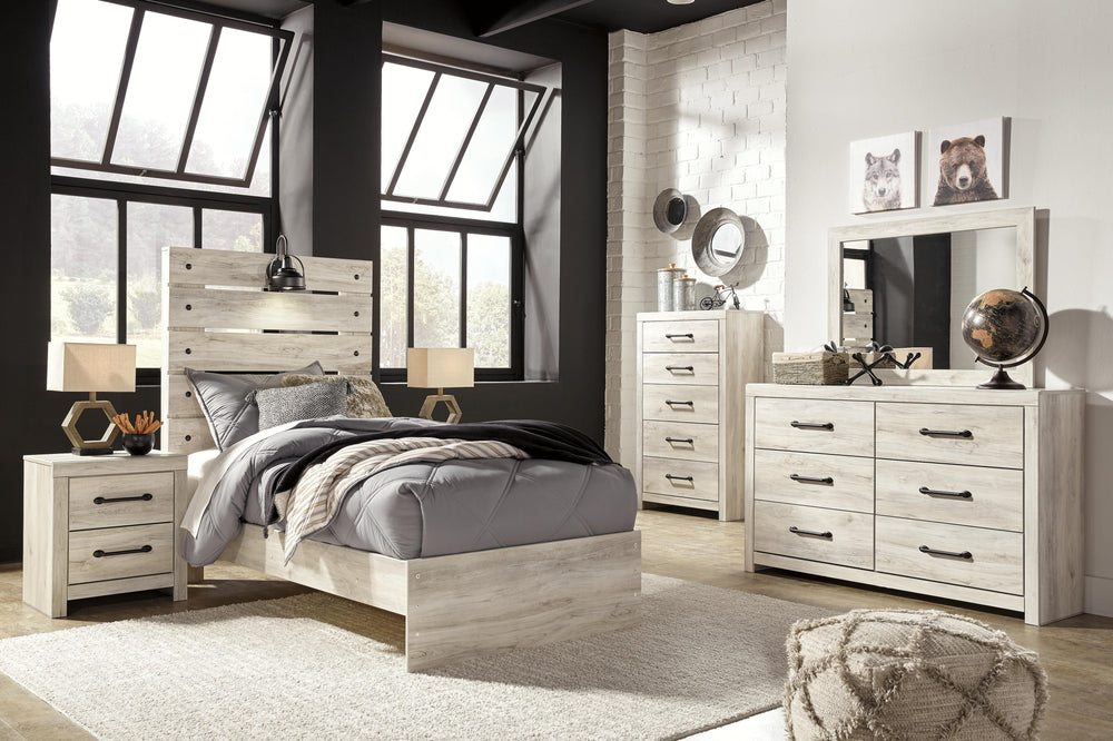 Cambeck Twin Panel Bed - Whitewash (7)