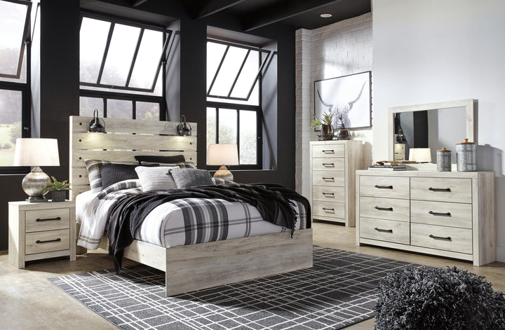 Cambeck Queen Panel Bed, Dresser, Mirror, Chest and Nightstand - Whitewash (1)