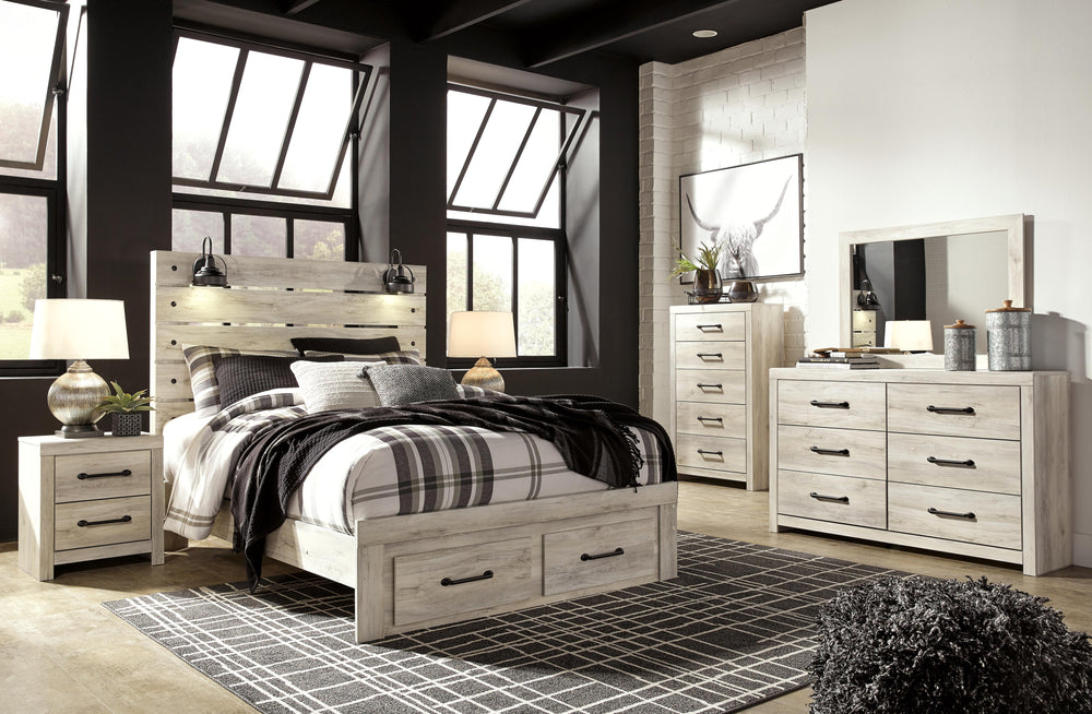 Cambeck Queen Panel Bed with 2 Storage Drawers - Whitewash (7)