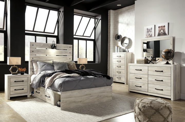 Cambeck Full Panel Bed with 2 Storage Drawers - Whitewash (7)