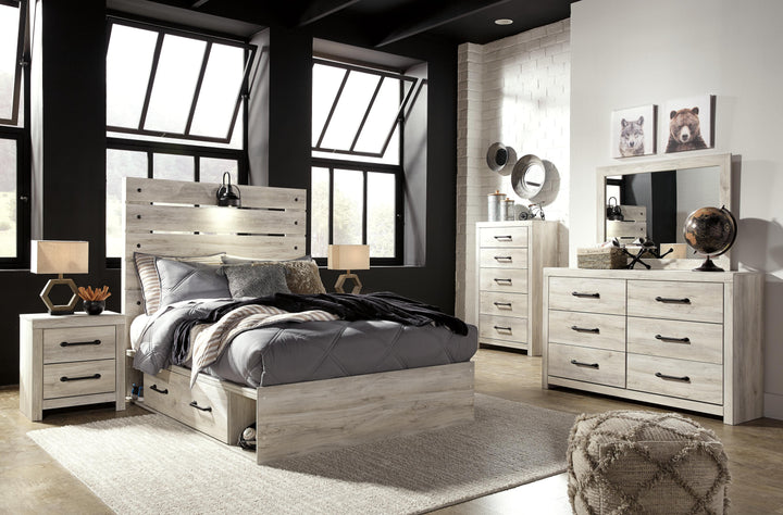 Cambeck Full Panel Bed with 4 Storage Drawers - Whitewash (7)
