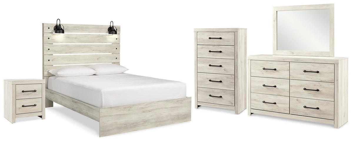 Cambeck Queen Panel Bed, Dresser, Mirror, Chest and Nightstand - Whitewash (2)