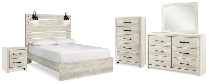 Cambeck Queen Panel Bed, Dresser, Mirror, Chest and Nightstand - Whitewash (2)