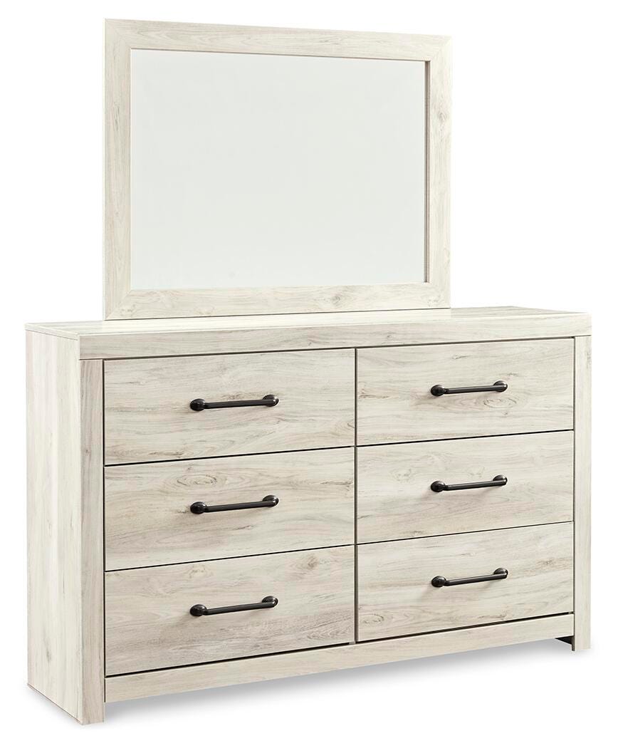 Cambeck Queen Panel Bed, Dresser, Mirror, Chest and 2 Nightstands - Whitewash (3)