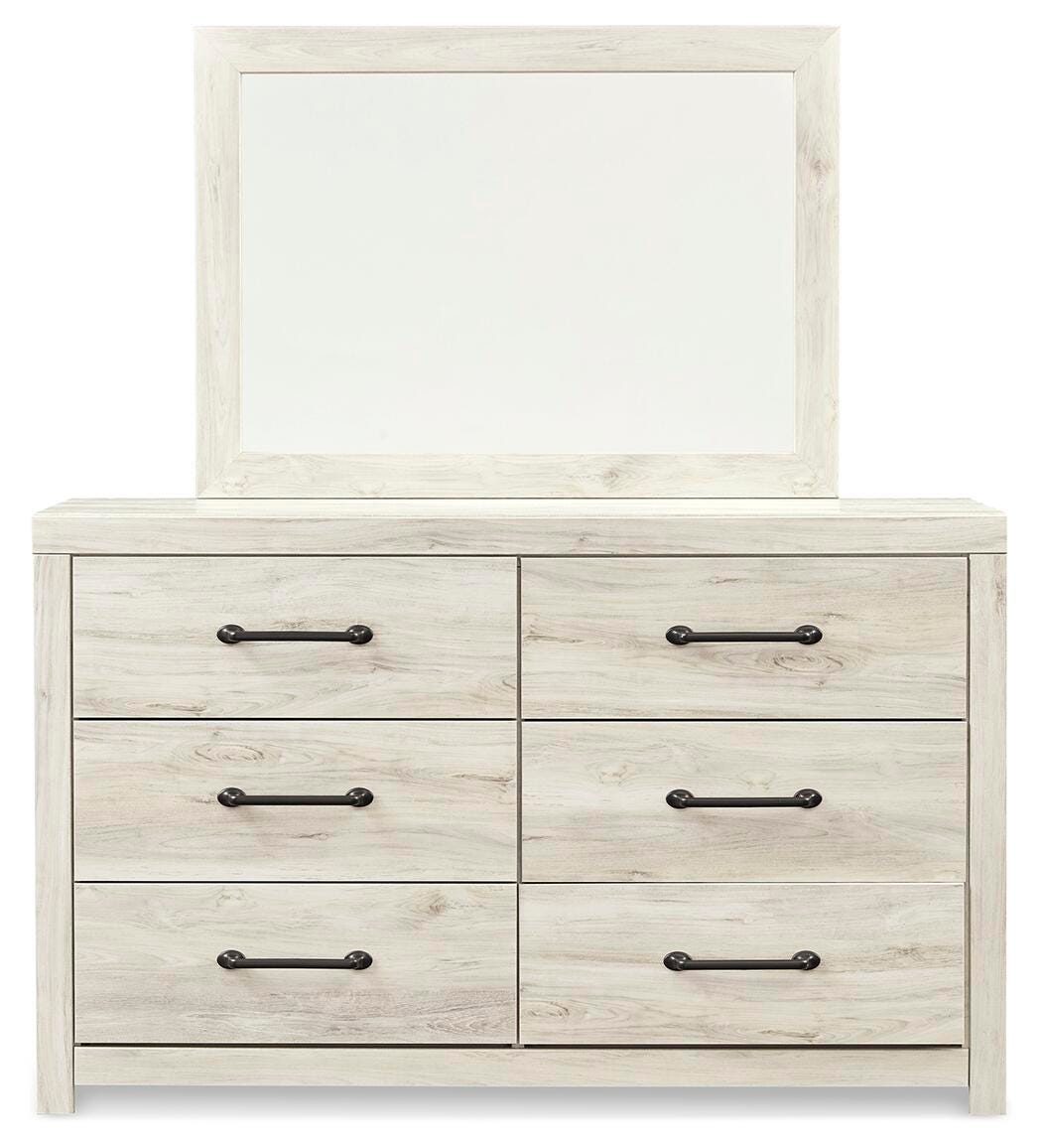 Cambeck King Panel Storage Bed, Dresser, Mirror and Nightstand - Whitewash (2)