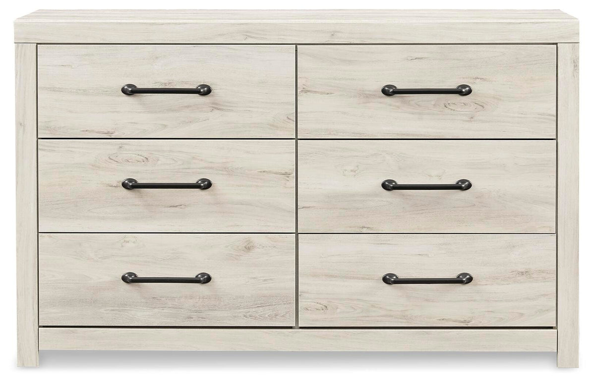 Cambeck Queen Panel Bed with Storage and Dresser - Whitewash (2)