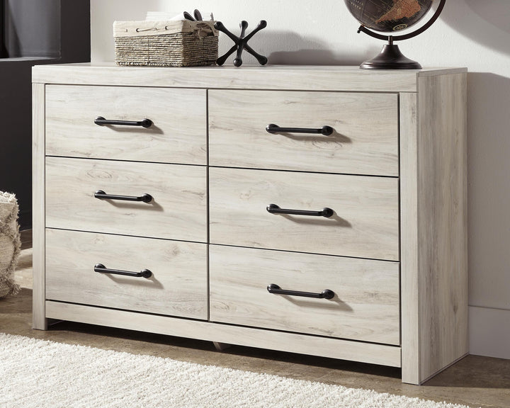 Cambeck Twin Panel Bed, Dresser, Chest and Nightstand - Whitewash (27)