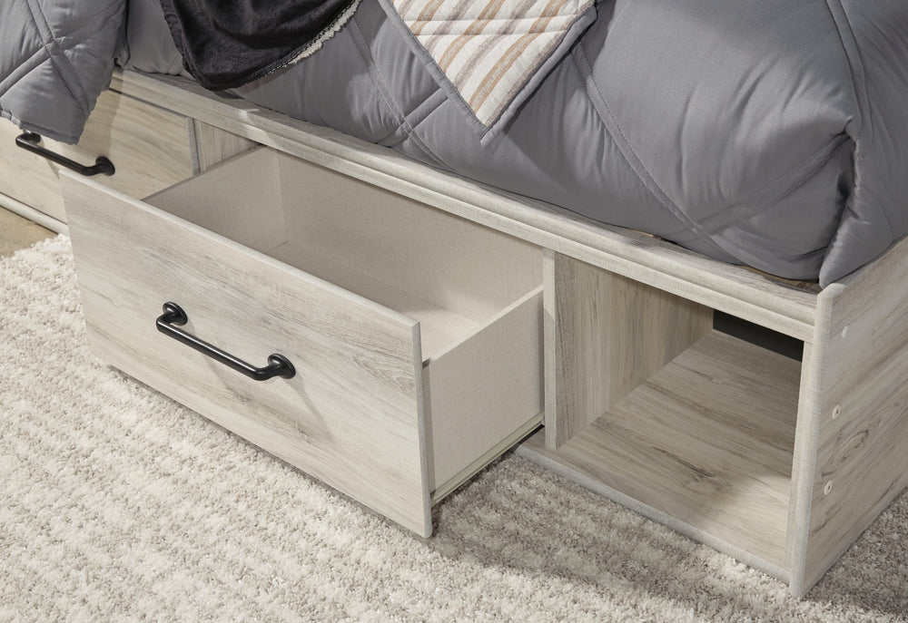 Cambeck Full Panel Bed with Storage, Chest and Nightstand - Whitewash (22)