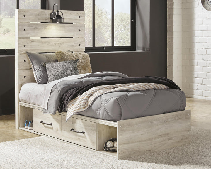 Cambeck Twin Panel Bed, Dresser, Chest and Nightstand - Whitewash (28)