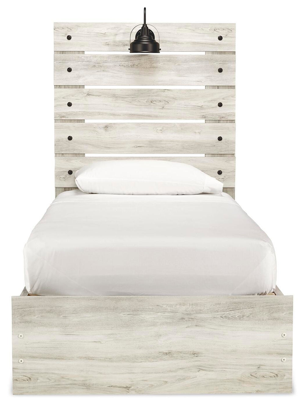 Cambeck Twin Panel Bed with Storage, Dresser, Mirror, Chest and 2 Nightstands - Whitewash (10)