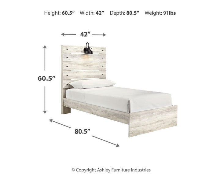Cambeck Twin Panel Bed, Dresser and Nightstand - Whitewash (16)