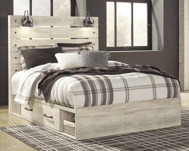 Cambeck Queen Panel Bed with Storage, Dresser, Mirror and Nightstand - Whitewash (17)