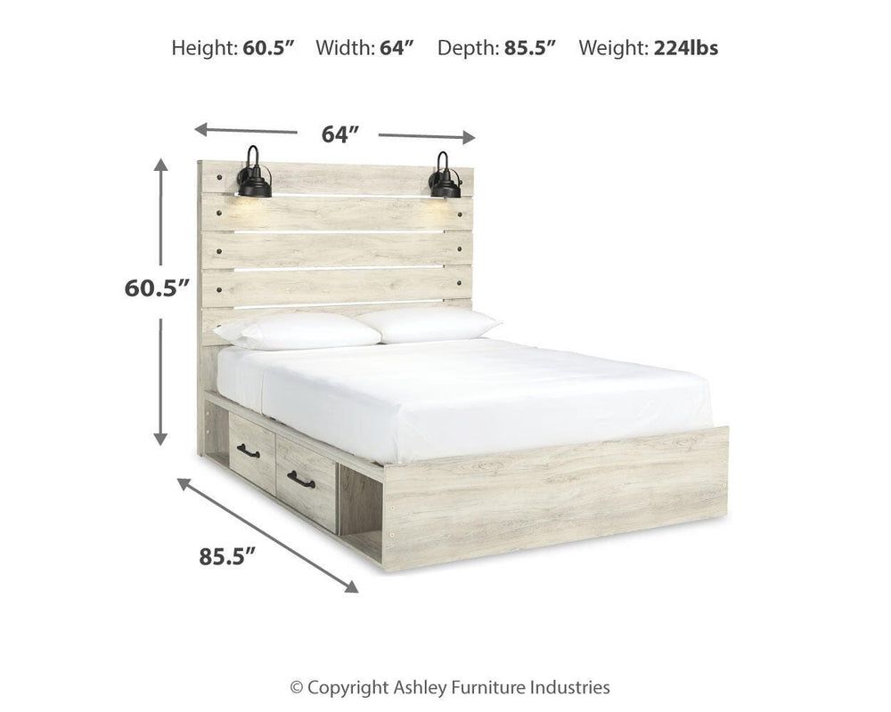 Cambeck Queen Panel Storage Bed, Dresser, Mirror, 2 Chests and 2 Nightstands - Whitewash (22)