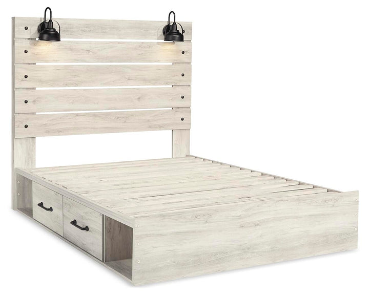 Cambeck Queen Panel Storage Bed, Dresser, Mirror, 2 Chests and 2 Nightstands - Whitewash (12)