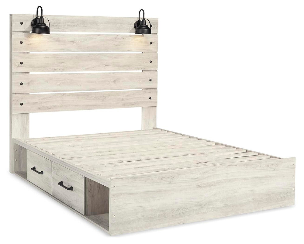 Cambeck Queen Panel Storage Bed, Dresser, Mirror, 2 Chests and 2 Nightstands - Whitewash (12)
