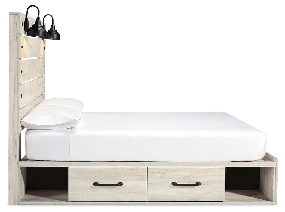 Cambeck Queen Panel Bed with Storage, Dresser, Mirror and 2 Nightstands - Whitewash (9)