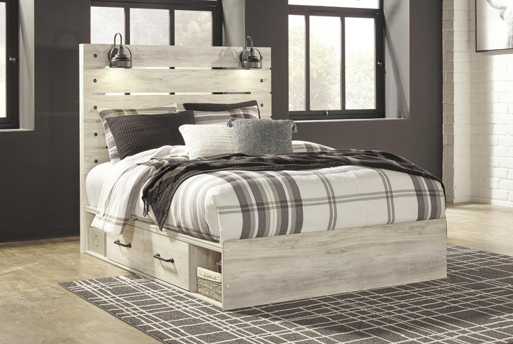 Cambeck Queen Panel Bed with Storage, Dresser and 2 Nightstands - Whitewash (16)