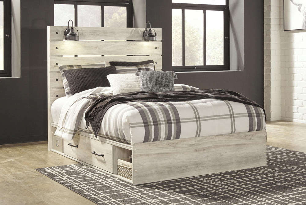 Cambeck Queen Panel Bed with Storage, Dresser and 2 Nightstands - Whitewash (16)