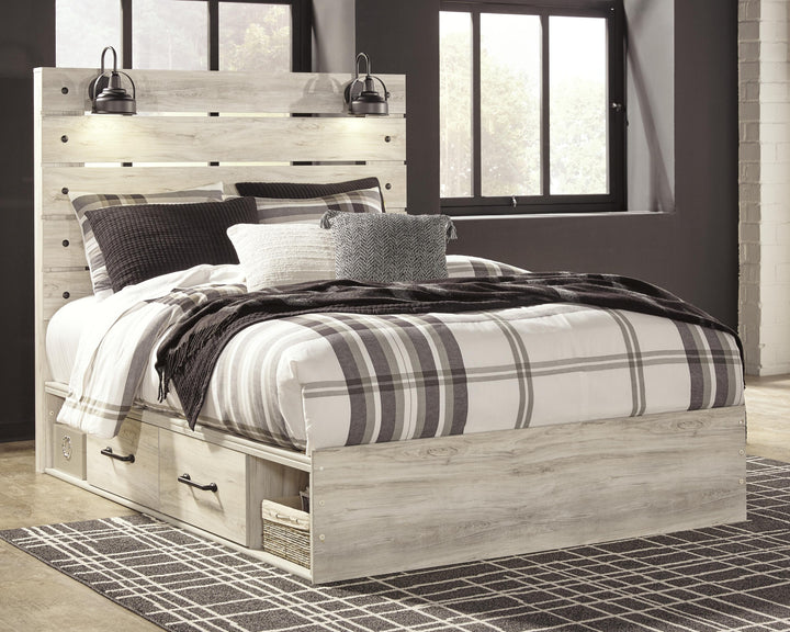 Cambeck Queen Panel Bed with Storage, Chest and Nightstand - Whitewash (19)