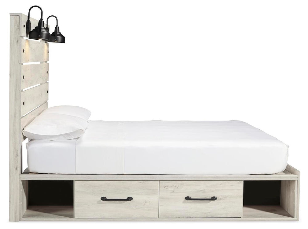 Cambeck Queen Panel Bed with Storage, Dresser and Mirror - Whitewash (6)