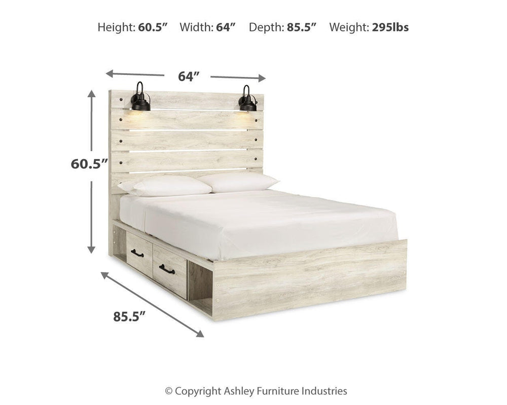 Cambeck Queen Panel Bed with Storage and Dresser - Whitewash (11)