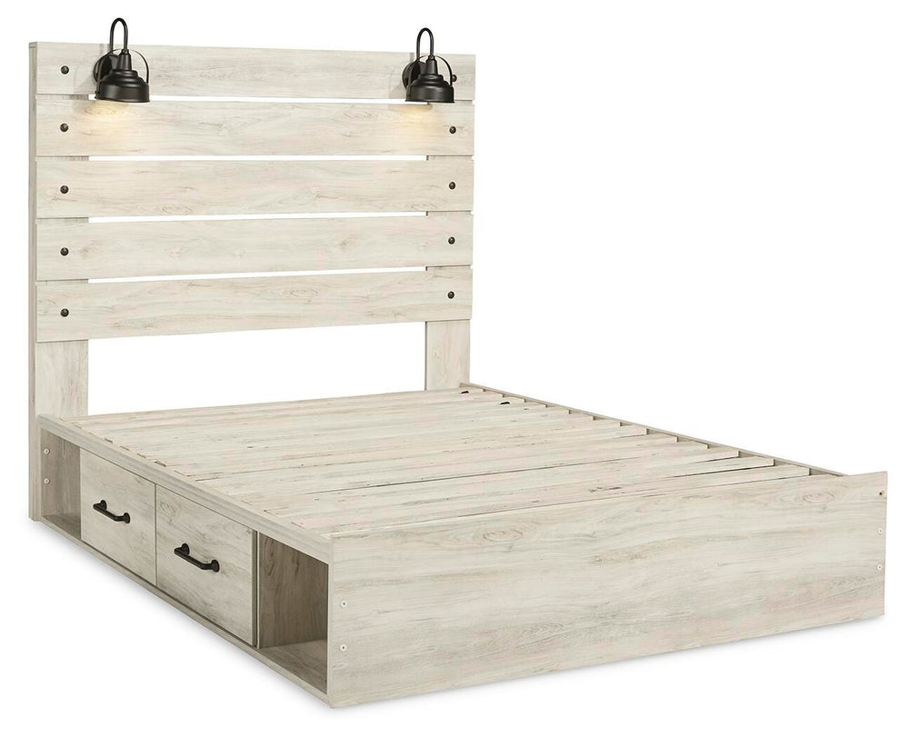 Cambeck Queen Panel Bed with 4 Storage Drawers - Whitewash (5)