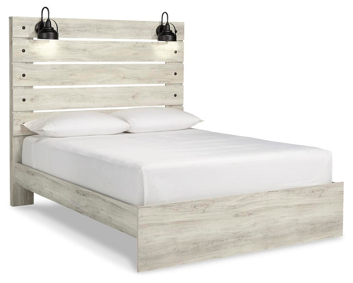 Cambeck Queen Panel Bed and 2 Nightstands - Whitewash (2)
