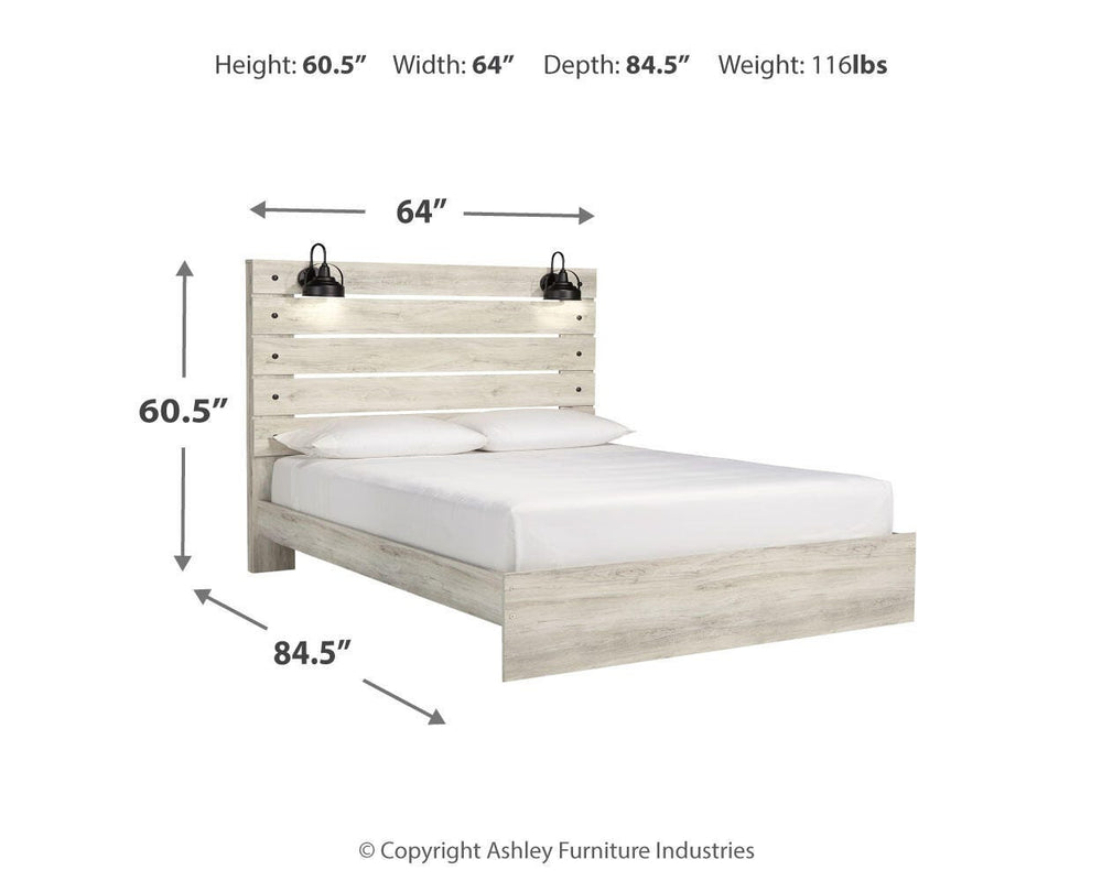 Cambeck Queen Panel Bed, Dresser, Mirror, Chest and Nightstand - Whitewash (21)