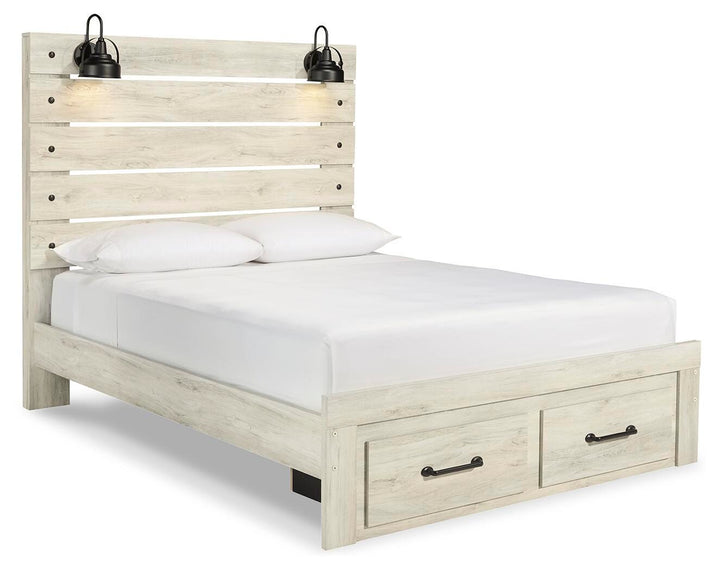 Cambeck Queen Panel Storage Bed, Dresser and Nightstand - Whitewash (8)